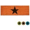 Relaxdays Paillasson ETOILES Fibres De Coco Antidérapant Porte Entrée Tapis Usage Intérieur Extérieur HxlxP 1,5 X 75 X 25 Cm étoile, Orange