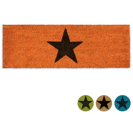 Relaxdays Paillasson ETOILES Fibres De Coco Antidérapant Porte Entrée Tapis Usage Intérieur Extérieur HxlxP 1,5 X 75 X 25 Cm étoile, Orange 1 Relaxdays Paillasson ETOILES Fibres De Coco Antidérapant Porte Entrée Tapis Usage Intérieur Extérieur HxlxP 1,5 X 75 X 25 Cm étoile, Orange