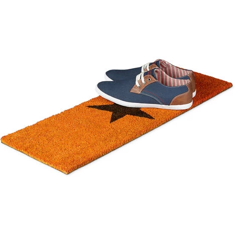 Relaxdays Paillasson ETOILES Fibres De Coco Antidérapant Porte Entrée Tapis Usage Intérieur Extérieur HxlxP 1,5 X 75 X 25 Cm étoile, Orange 2 Relaxdays Paillasson ETOILES Fibres De Coco Antidérapant Porte Entrée Tapis Usage Intérieur Extérieur HxlxP 1,5 X 75 X 25 Cm étoile, Orange – Image 2