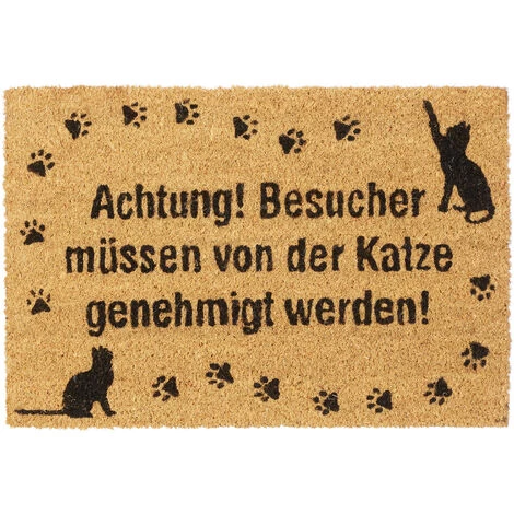 Relaxdays Paillasson En Coco, Motifs De Chat Tapis Antidérapant, Essuie-pieds Intérieurs & Extérieurs, 40x60 Cm, 1 Relaxdays Paillasson En Coco, Motifs De Chat Tapis Antidérapant, Essuie-pieds Intérieurs & Extérieurs, 40x60 Cm,