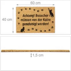Relaxdays Paillasson En Coco, Motifs De Chat Tapis Antidérapant, Essuie-pieds Intérieurs & Extérieurs, 40x60 Cm, 9 Relaxdays Paillasson En Coco, Motifs De Chat Tapis Antidérapant, Essuie-pieds Intérieurs & Extérieurs, 40x60 Cm, -Tapis et paillasson Soldes 52204793 5