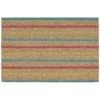 Relaxdays Paillasson Coco, Rayures, 40 X 60 Cm, Tapis D’entrée Antidérapant, Pour L’intérieur Et L’extérieur, Coloré