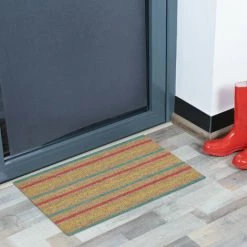Relaxdays Paillasson Coco, Rayures, 40 X 60 Cm, Tapis D’entrée Antidérapant, Pour L’intérieur Et L’extérieur, Coloré -Tapis et paillasson Soldes 52205120 3