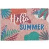 Relaxdays Paillasson Coco, Inscription Hello Summer, Tapis D’entrée Intérieur & Extérieur, 40 X 60 Cm, Résistant, Coloré