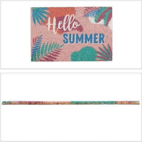 Relaxdays Paillasson Coco, Inscription Hello Summer, Tapis D’entrée Intérieur & Extérieur, 40 X 60 Cm, Résistant, Coloré 2 Relaxdays Paillasson Coco, Inscription Hello Summer, Tapis D’entrée Intérieur & Extérieur, 40 X 60 Cm, Résistant, Coloré – Image 2