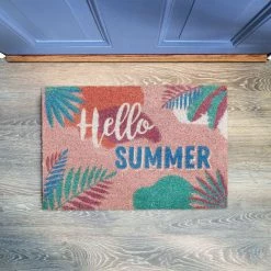 Relaxdays Paillasson Coco, Inscription Hello Summer, Tapis D’entrée Intérieur & Extérieur, 40 X 60 Cm, Résistant, Coloré 7 Relaxdays Paillasson Coco, Inscription Hello Summer, Tapis D’entrée Intérieur & Extérieur, 40 X 60 Cm, Résistant, Coloré -Tapis et paillasson Soldes 52205137 3