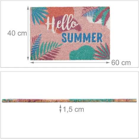 Relaxdays Paillasson Coco, Inscription Hello Summer, Tapis D’entrée Intérieur & Extérieur, 40 X 60 Cm, Résistant, Coloré 5 Relaxdays Paillasson Coco, Inscription Hello Summer, Tapis D’entrée Intérieur & Extérieur, 40 X 60 Cm, Résistant, Coloré – Image 5