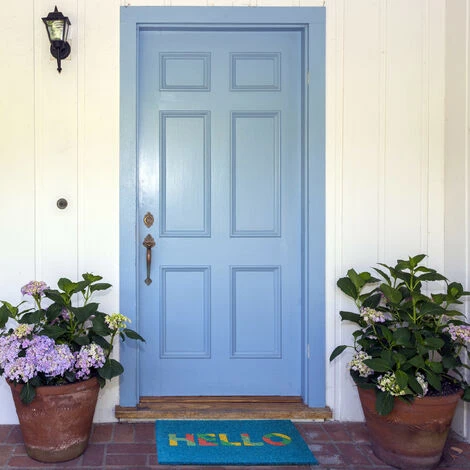 Relaxdays Paillasson Coco, Tapis D’entrée «HELLO», 40 X 60 Cm, Antidérapant, Carré, Intérieur Et Extérieur, Bleu/coloré 3 Relaxdays Paillasson Coco, Tapis D’entrée «HELLO», 40 X 60 Cm, Antidérapant, Carré, Intérieur Et Extérieur, Bleu/coloré – Image 3