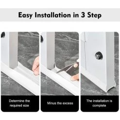 Bande D'étanchéité En Bas De Porte, Souple Isolant Phonique Thermique Bande, Porte Bas Joint Strip, Adhésif Sous La Porte Coupe-froid, 96cm Bande D'étanchéité(Double White)，Starlight -Tapis et paillasson Soldes 52490620 4