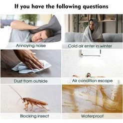 Bande D'étanchéité En Bas De Porte, Souple Isolant Phonique Thermique Bande, Porte Bas Joint Strip, Adhésif Sous La Porte Coupe-froid, 96cm Bande D'étanchéité(Double White)，Starlight -Tapis et paillasson Soldes 52490620 5