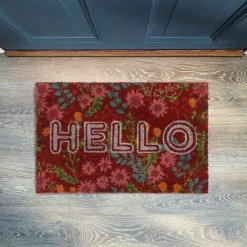Relaxdays Paillasson Coco, Inscription Hello & Motif Floral, Tapis De Porte Intérieur & Extérieur, 40x60 Cm, Coloré 7 Relaxdays Paillasson Coco, Inscription Hello & Motif Floral, Tapis De Porte Intérieur & Extérieur, 40x60 Cm, Coloré -Tapis et paillasson Soldes 52564563 3
