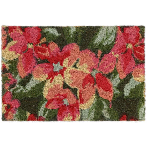 Relaxdays Paillasson Coco, Tapis De Porte Motif De Fleurs, 40 X 60 Cm, Résistant Aux Intempéries, Antidérapant, Coloré 1 Relaxdays Paillasson Coco, Tapis De Porte Motif De Fleurs, 40 X 60 Cm, Résistant Aux Intempéries, Antidérapant, Coloré