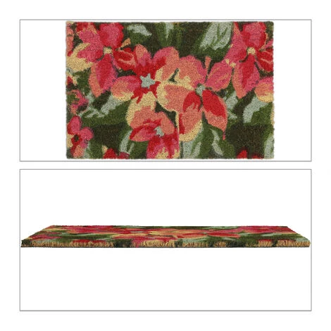 Relaxdays Paillasson Coco, Tapis De Porte Motif De Fleurs, 40 X 60 Cm, Résistant Aux Intempéries, Antidérapant, Coloré 2 Relaxdays Paillasson Coco, Tapis De Porte Motif De Fleurs, 40 X 60 Cm, Résistant Aux Intempéries, Antidérapant, Coloré – Image 2