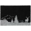 Relaxdays Paillasson Coco, Motif De Forêt, 40 X 60 Cm, Antidérapant, Tapis De Porte, Intérieur, Extérieur, Noir-blanc