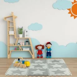 Relaxdays Tapis Puzzle étoiles, 9 Carrés, 18 Pièces, Mousse EVA, Sans Substances Nocives, Dalle Jeu 91x91 Cm, Gris Clair 7 Relaxdays Tapis Puzzle étoiles, 9 Carrés, 18 Pièces, Mousse EVA, Sans Substances Nocives, Dalle Jeu 91x91 Cm, Gris Clair -Tapis et paillasson Soldes 52564785 3