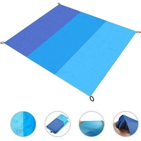 TANABATA Tapis De Plage Couverture De Pique-Nique 200 * 145cm, Tapis De Pique-niques Portable Couverture De Plage Couverture De Picnic Avec 4 Piquets, Pour Plage, Randonnée, Camping (200 * 145cm) 5 TANABATA Tapis De Plage Couverture De Pique-Nique 200 * 145cm, Tapis De Pique-niques Portable Couverture De Plage Couverture De Picnic Avec 4 Piquets, Pour Plage, Randonnée, Camping (200 * 145cm) – Image 5
