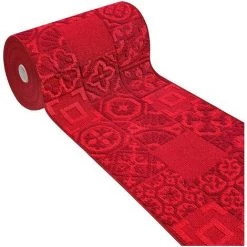 EMMEVI Tapis De Cuisine Moderne Coureur Bordé Absorbant Antidérapant Lavable Maiolique 3D Bordeaux - 50x110 Cm