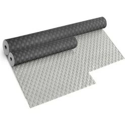 EMMEVI Tapis Protecteur De Sol En Caoutchouc Au Mètre Antidérapant Avec Revêtement Robuste à Bulles Gris - H200