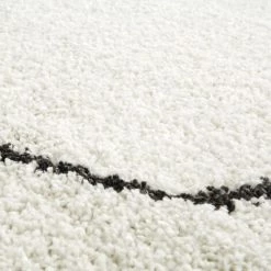 DÉCOWEB Tapis De Salon à Poils Longs - Art Abstrait - Noir Et Blanc Cassé - 120 X 170 Cm -Tapis et paillasson Soldes 52776769 3