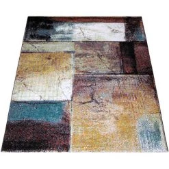 Paco Home Tapis De Salon Poils Ras Vintage Géométrique Rouge Crème Bleu 80x150 Cm -Tapis et paillasson Soldes 53069824 5