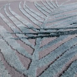 Paco Home Tapis De Créateur Moderne Salon Tapis 3D Motif Palmiers En Gris Turquoise Crème 120x170 Cm -Tapis et paillasson Soldes 53088858 3