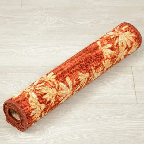 Baroni Home Tapis De Cuisine Antidérapant, Lavable, Tapis Décoré Avec Fleurs 50x100 Cm - Orange 5 Baroni Home Tapis De Cuisine Antidérapant, Lavable, Tapis Décoré Avec Fleurs 50x100 Cm - Orange – Image 5