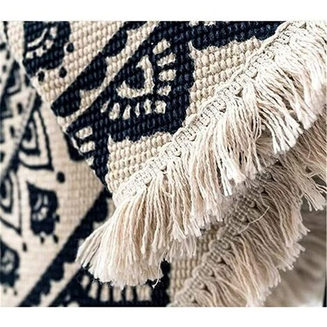 TANABATA Tapis Rond Mandala - En Coton - Style Bohème - Diamètre : 92 Cm 5 TANABATA Tapis Rond Mandala - En Coton - Style Bohème - Diamètre : 92 Cm – Image 5