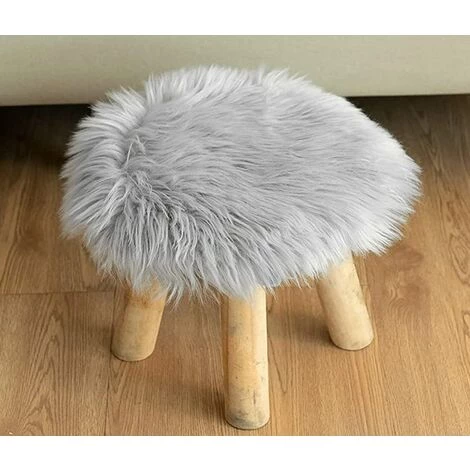 TANABATA Tapis Ronds En Peau De Mouton,Tapis En Peau De Mouton Synthétique,Tapis En Peau De Mouton Artificielle,adaptés Aux Chambres Et Aux Salons (Gris, 90_x_90_cm) 2 TANABATA Tapis Ronds En Peau De Mouton,Tapis En Peau De Mouton Synthétique,Tapis En Peau De Mouton Artificielle,adaptés Aux Chambres Et Aux Salons (Gris, 90_x_90_cm) – Image 2