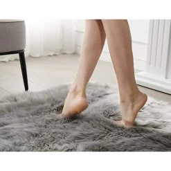 TANABATA Tapis Ronds En Peau De Mouton,Tapis En Peau De Mouton Synthétique,Tapis En Peau De Mouton Artificielle,adaptés Aux Chambres Et Aux Salons (Gris, 90_x_90_cm) 9 TANABATA Tapis Ronds En Peau De Mouton,Tapis En Peau De Mouton Synthétique,Tapis En Peau De Mouton Artificielle,adaptés Aux Chambres Et Aux Salons (Gris, 90_x_90_cm) -Tapis et paillasson Soldes 53350496 5