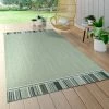 Paco Home Tapis Intérieur Extérieur Vert Beige Balcon Terrasse Tissé Résistant Intempéries 80x150 Cm