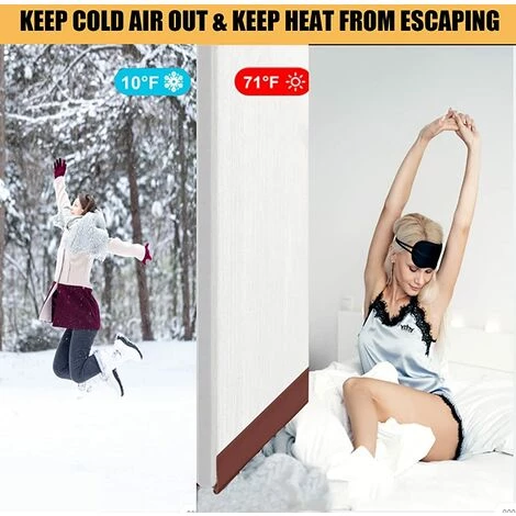 ALMI Bande InsonoriséE De Bas De Porte Bouchon De Porte Coupe-Vent Peut Efficacement Empêcher Le Vent, Poussière, Insectes Et L'isolation Phonique (Double, Brown) 3 ALMI Bande InsonoriséE De Bas De Porte Bouchon De Porte Coupe-Vent Peut Efficacement Empêcher Le Vent, Poussière, Insectes Et L'isolation Phonique (Double, Brown) – Image 3