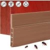ALMI Bas De Porte Anti Froid Boudin De Porte Anti Froid 100 X 5 Cm Bas De Porte Adhésif Anti Bruit Isolant Thermique Coupe-vent Bande D'étanchéité En Silicone Souple Pour Anti Souris Anti Insects(Marron)