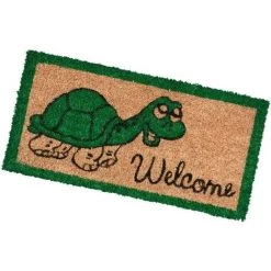 EMMEVI Paillasson Coco Naturel Antidérapant 25X50 Cm Tapis Porte Entrée Interne Extérieur - F