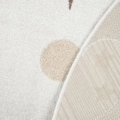 Paco Home Tapis Enfant Chambre Enfant Rond Tapis De Jeux Garçon Fille Effet 3D Lune Beige Ø 120 Cm Rond -Tapis et paillasson Soldes 53563604 5