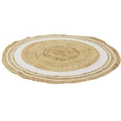 THE HOME DECO FACTORY Tapis Rond Jute Coton Blanc D90 - Beige 5 THE HOME DECO FACTORY Tapis Rond Jute Coton Blanc D90 - Beige -Tapis et paillasson Soldes 53628338 3