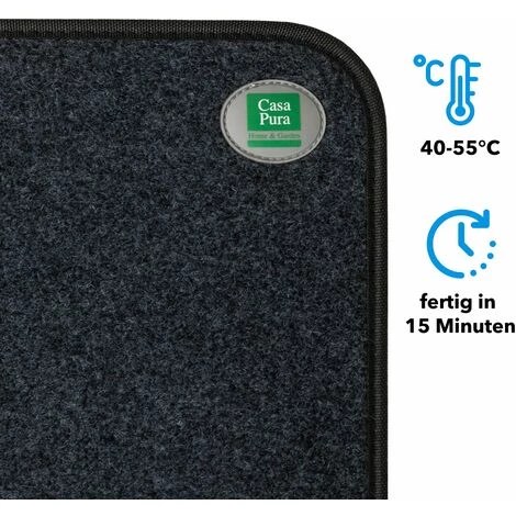 KARAT Tapis Chauffant Chauffant Jusqu'à 55°C 40 X 60 Cm - Anthracite 4 KARAT Tapis Chauffant Chauffant Jusqu'à 55°C 40 X 60 Cm - Anthracite – Image 4