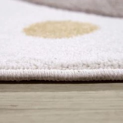 Paco Home Tapis Enfant Tapis Chambre Enfant Poils Ras Filles Garçons Pois Loutre Crème 80x150 Cm -Tapis et paillasson Soldes 53648610 3