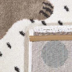 Paco Home Tapis Enfant Tapis Chambre Enfant Poils Ras Filles Garçons Pois Loutre Crème 80x150 Cm -Tapis et paillasson Soldes 53648610 5