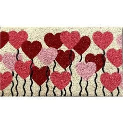 Baroni Home Paillasson De Jardin En Coco Avec Base En PVC Peint à La Main Dépeignant Pelouse De Cœur 70X40X2 Cm. Facile à Nettoyer Et Ultrarésistant