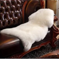 ALMI Tapis Antidérapant En Fourrure Synthétique De Luxe, Doux, En Laine Artificielle, Pour Salon, Chambre, Salle De Bain, Canapé (90 X 60 cm, Gris)