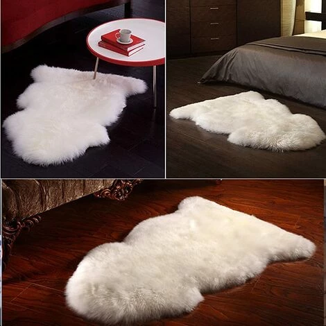 ALMI Tapis Antidérapant En Fourrure Synthétique De Luxe, Doux, En Laine Artificielle, Pour Salon, Chambre, Salle De Bain, Canapé (90 X 60 cm, Gris) 5 ALMI Tapis Antidérapant En Fourrure Synthétique De Luxe, Doux, En Laine Artificielle, Pour Salon, Chambre, Salle De Bain, Canapé (90 X 60 cm, Gris) – Image 5