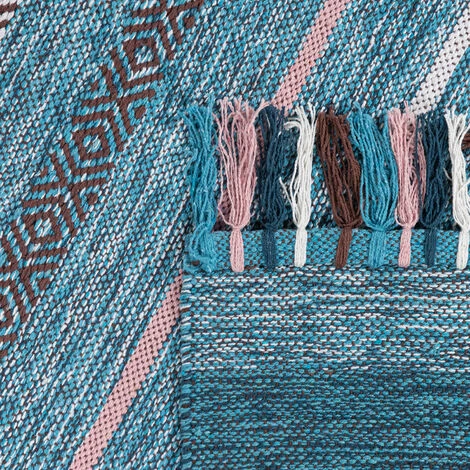 Paco Home Tapis De Salon Moderne Aspect Rayures Avec Franges Coton Tapis Tissé Vert 60x110 Cm 4 Paco Home Tapis De Salon Moderne Aspect Rayures Avec Franges Coton Tapis Tissé Vert 60x110 Cm – Image 4