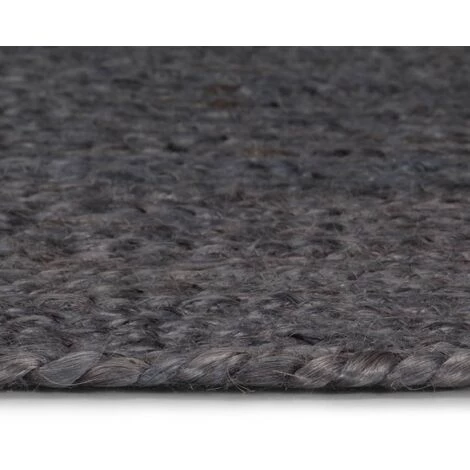 LANGRAY Tapis Fait à La Main Jute Rond 120 Cm Gris Foncé Maison & Jardin 3 LANGRAY Tapis Fait à La Main Jute Rond 120 Cm Gris Foncé Maison & Jardin – Image 3