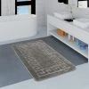 Paco Home Tapis Salle De Bain Moderne Bordure Tapis De Bain Antidérapant Gris 40x55 Cm