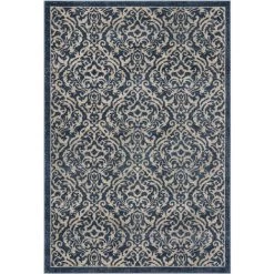 Tapis D'intérieur Traditionnel Tissé à La Puissance, Collection Brentwood, BNT810, En Bleu Marine & Crème, 91 X 152 Cm Par SAFAVIEH - Bleu Marine & Crème