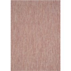 Tapis D'intérieur/extérieur Contemporain Tissé à La Puissance, Collection Cour, CY8521, En Rouge & Beige, 122 X 170 Cm Par SAFAVIEH - Rouge & Beige