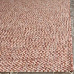 Tapis D'intérieur/extérieur Contemporain Tissé à La Puissance, Collection Cour, CY8521, En Rouge & Beige, 122 X 170 Cm Par SAFAVIEH - Rouge & Beige -Tapis et paillasson Soldes 53862261 3