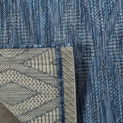 Tapis D'intérieur/extérieur Contemporain Tissé à La Puissance, Collection Cour, CY8522, En Bleu Marine, 79 X 152 Cm Par SAFAVIEH - Bleu Marine -Tapis et paillasson Soldes 53862284 4