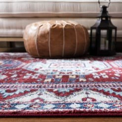 Tapis D'intérieur Inspiré Du Tribal Tissé à La Puissance, Collection Kazak, KZK118, En Rouge & Bleu, 122 X 183 Cm Par SAFAVIEH - Rouge & Bleu -Tapis et paillasson Soldes 53862688 5