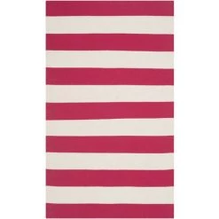 Tapis D'intérieur Moderne Tissé Plat, Collection Montauk, MTK712, En Rouge & Ivoire, 91 X 152 Cm Par SAFAVIEH - Rouge & Ivoire